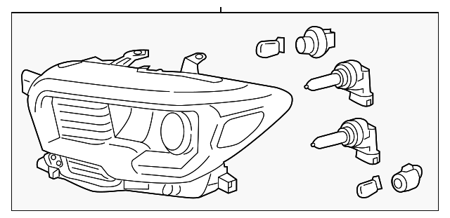 2016-2018 Toyota Tacoma Driver Side Halogen Headlight Assembly - Toyota OEM #81150-04250