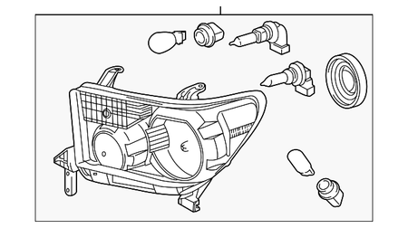 2007-2017 Toyota Sequoia Driver Side Halogen Headlight Assembly - Toyota OEM #81150-0C051